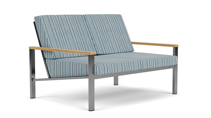 Barlow Tyrie Equinox Occasional Brushed Stainless Steel 2 Seater Sofa with Cushions