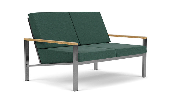 Barlow Tyrie Equinox Occasional Brushed Stainless Steel 2 Seater Sofa with Cushions