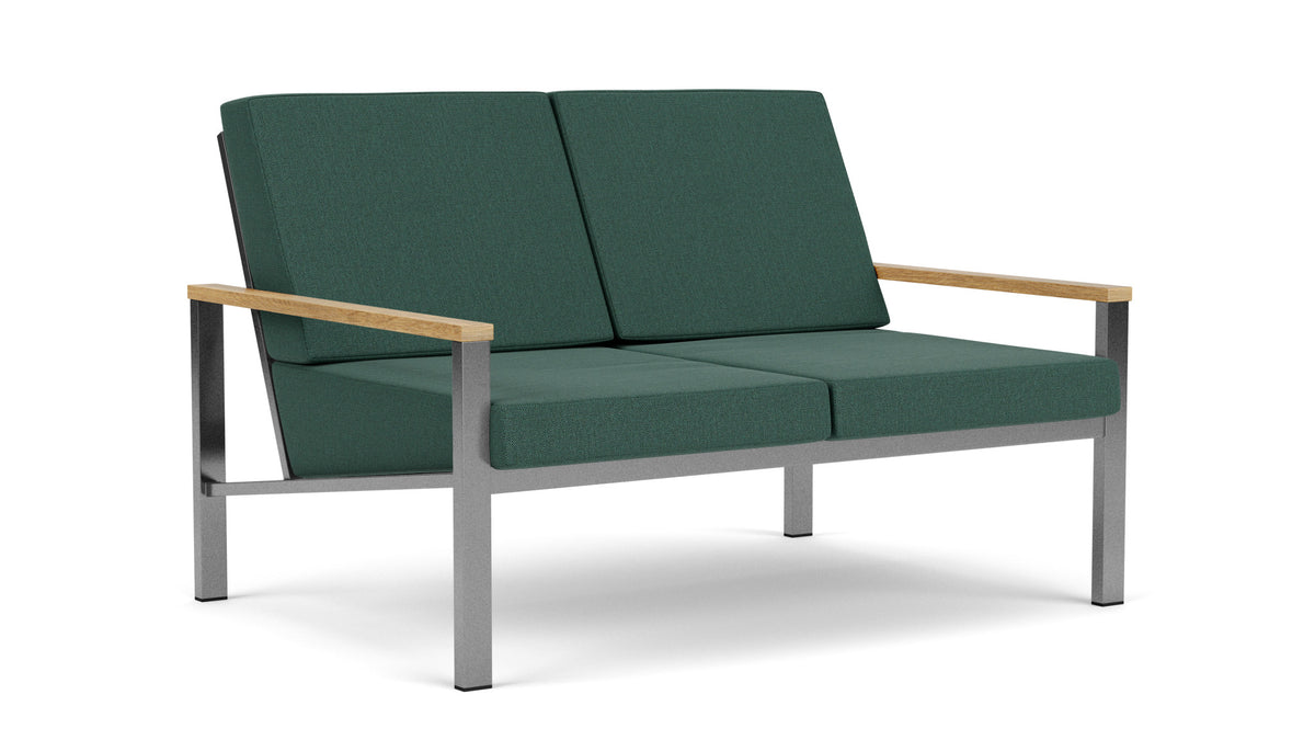 Barlow Tyrie Equinox Occasional Canapé 2 places inox brossé avec coussins Natte Ivy 10232