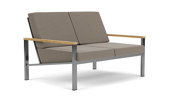 Barlow Tyrie Equinox Occasional Brushed Stainless Steel 2 Seater Sofa with Cushions