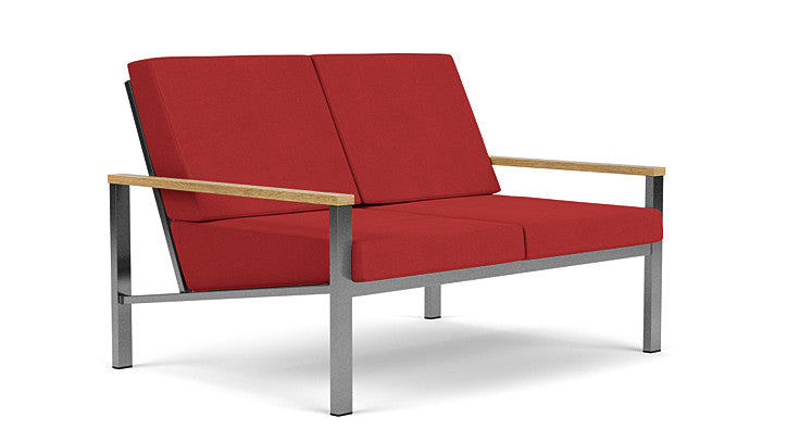 Barlow Tyrie Equinox Occasional Brushed Stainless Steel 2 Seater Sofa with Cushions