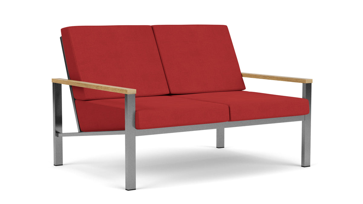 Barlow Tyrie Equinox Occasional Canapé 2 places inox brossé avec coussins Paris Red 3728