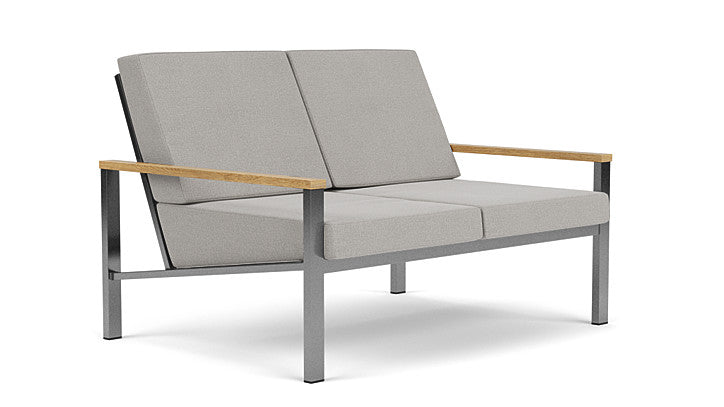 Barlow Tyrie Equinox Occasional Brushed Stainless Steel 2 Seater Sofa with Cushions