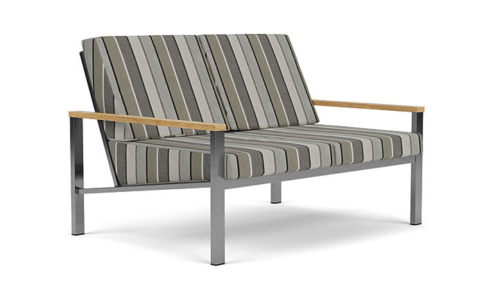 Barlow Tyrie Equinox Occasional Brushed Stainless Steel 2 Seater Sofa with Cushions