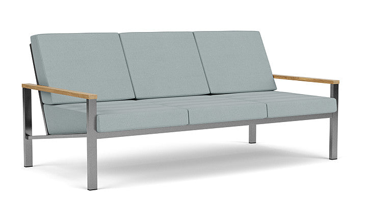 Barlow Tyrie Equinox Occasional Brushed Stainless 3 Seater Sofa with Cushions