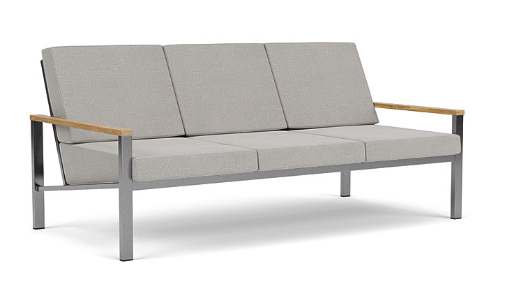 Barlow Tyrie Equinox Occasional Brushed Stainless 3 Seater Sofa with Cushions