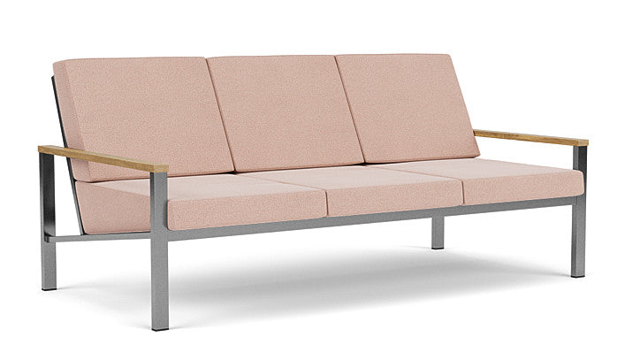 Barlow Tyrie Equinox Occasional Canapé 3 places inox brossé avec coussins Blush 3965