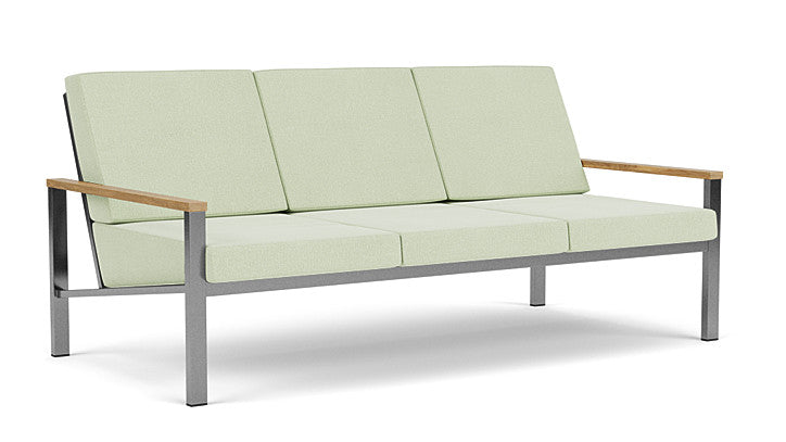 Barlow Tyrie Equinox Occasional Brushed Stainless 3 Seater Sofa with Cushions