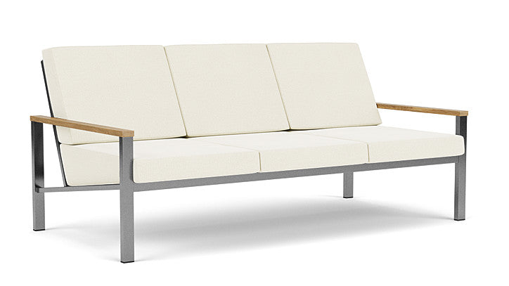 Barlow Tyrie Equinox Occasional Brushed Stainless 3 Seater Sofa with Cushions