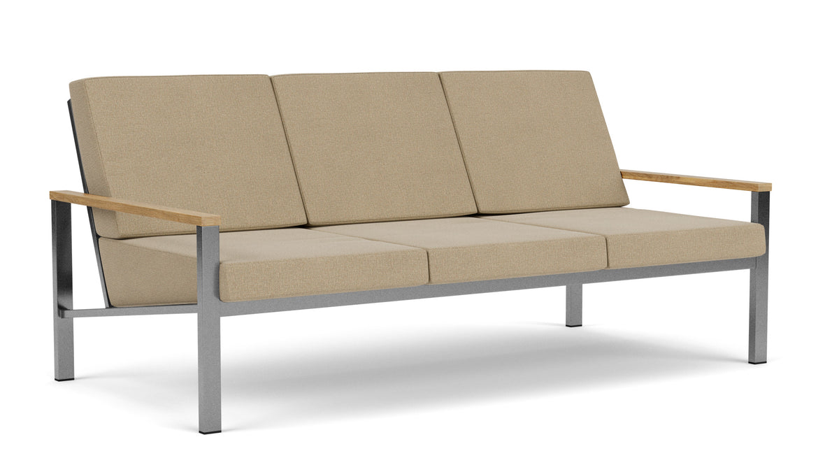 Barlow Tyrie Equinox Occasional Canapé 3 places inox brossé avec coussins Heather Beige 5476