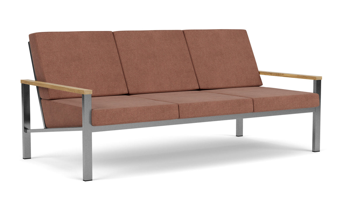 Barlow Tyrie Equinox Occasional Canapé 3 places inox brossé avec coussins Heritage Rust 18021