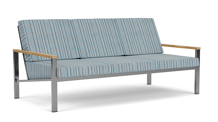 Barlow Tyrie Equinox Occasional Brushed Stainless 3 Seater Sofa with Cushions