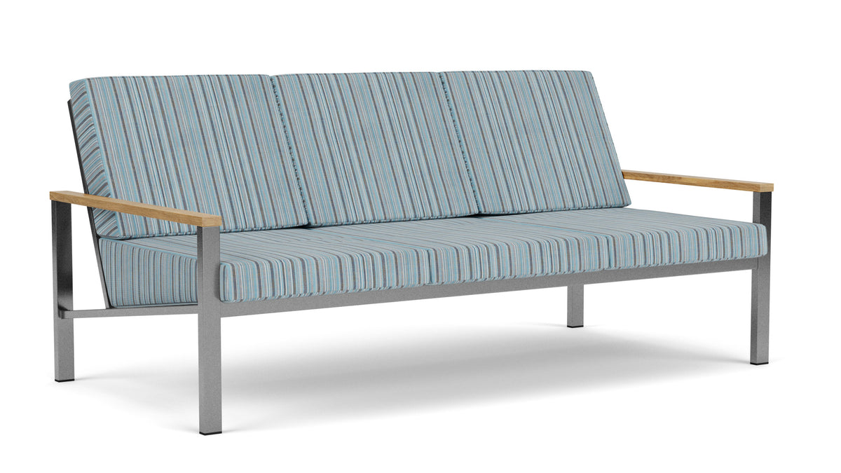 Barlow Tyrie Equinox Occasional Canapé 3 places inox brossé avec coussins Porto Blue Chine 3776