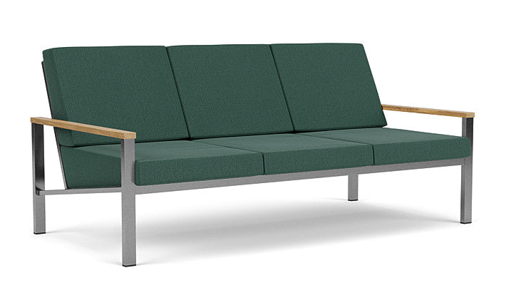 Barlow Tyrie Equinox Occasional Canapé 3 places inox brossé avec coussins Natte Ivy 10232