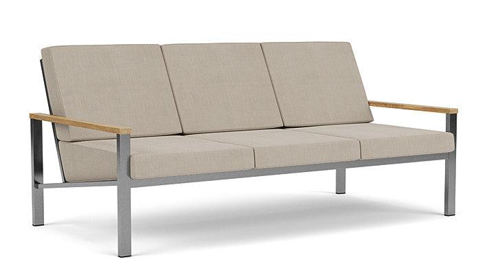 Barlow Tyrie Equinox Occasional Brushed Stainless 3 Seater Sofa with Cushions