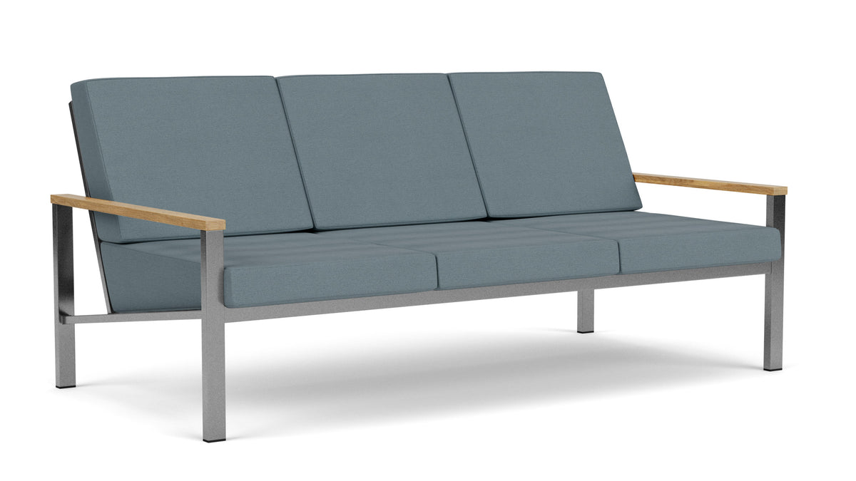 Barlow Tyrie Equinox Occasional Canapé 3 places inox brossé avec coussins Carbon Sky 10064
