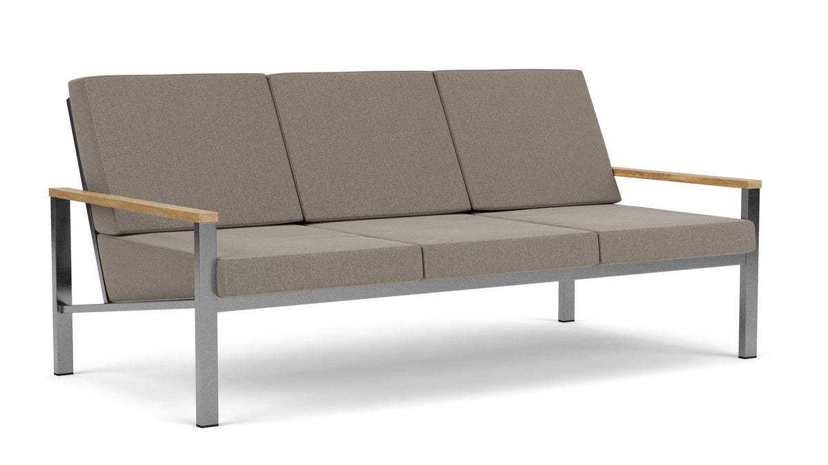 Barlow Tyrie Equinox Occasional Canapé 3 places inox brossé avec coussins Carbon Beige 10065