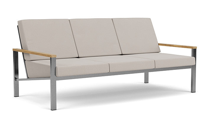 Barlow Tyrie Equinox Occasional Brushed Stainless 3 Seater Sofa with Cushions