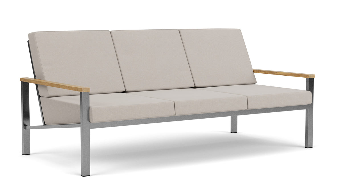 Barlow Tyrie Equinox Occasional Canapé 3 places inox brossé avec coussins Chalk 10152