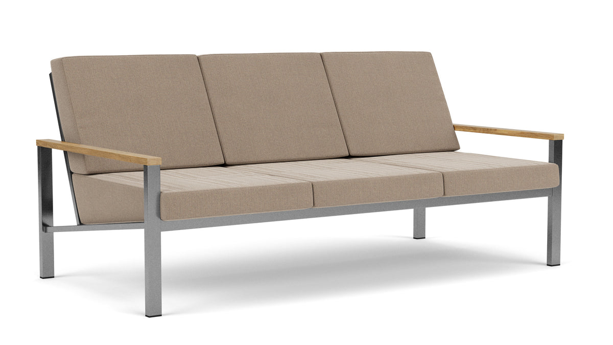 Barlow Tyrie Equinox Occasional Canapé 3 places inox brossé avec coussins Taupe 3729