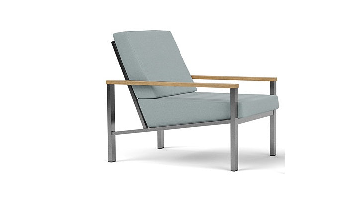Barlow Tyrie Equinox Occasional Brushed Stainless Steel Club Lounge Chair with Cushions