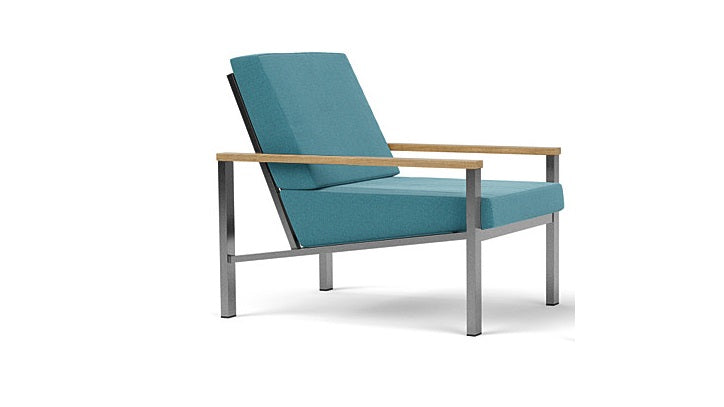 Barlow Tyrie Equinox Occasional Brushed Stainless Steel Club Lounge Chair with Cushions