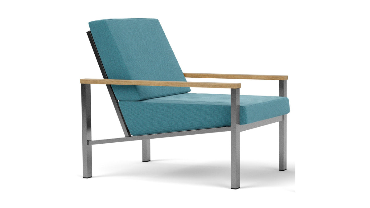 Barlow Tyrie Equinox Occasional Fauteuil Club lounge inox brossé avec coussins Adriatic Blue 3941