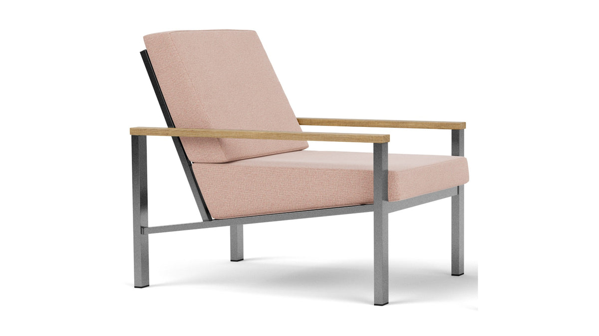 Barlow Tyrie Equinox Occasional Fauteuil Club lounge inox brossé avec coussins Blush 3965