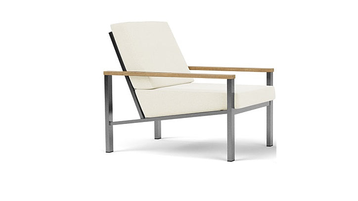 Barlow Tyrie Equinox Occasional Brushed Stainless Steel Club Lounge Chair with Cushions