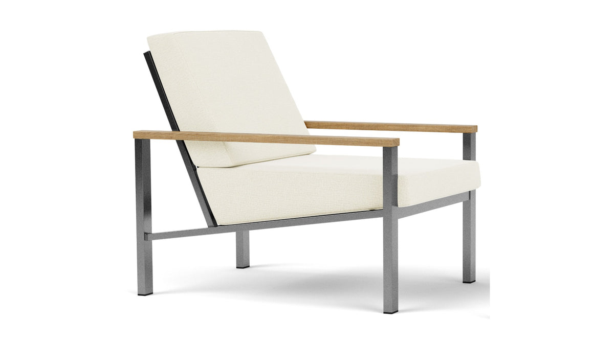 Barlow Tyrie Equinox Occasional Fauteuil Club lounge inox brossé avec coussins Natural 5404