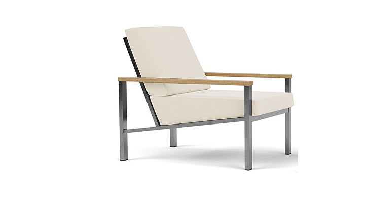 Barlow Tyrie Equinox Occasional Brushed Stainless Steel Club Lounge Chair with Cushions