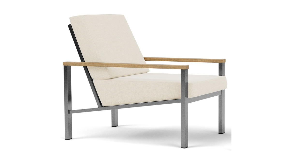Barlow Tyrie Equinox Occasional Fauteuil Club lounge inox brossé avec coussins Canvas 5453