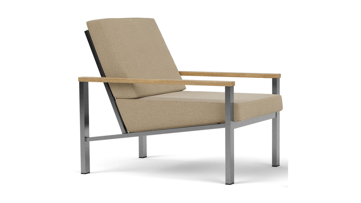 Barlow Tyrie Equinox Occasional Fauteuil Club lounge inox brossé avec coussins Heather Beige 5476