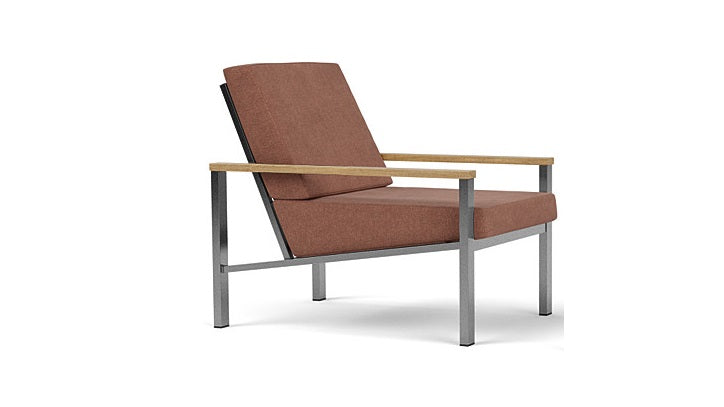 Barlow Tyrie Equinox Occasional Brushed Stainless Steel Club Lounge Chair with Cushions