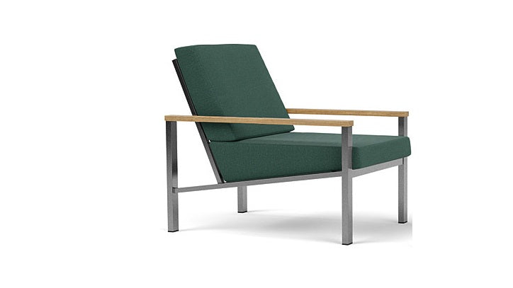 Barlow Tyrie Equinox Occasional Brushed Stainless Steel Club Lounge Chair with Cushions