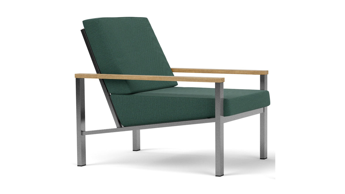 Barlow Tyrie Equinox Occasional Fauteuil Club lounge inox brossé avec coussins Natte Ivy 10232