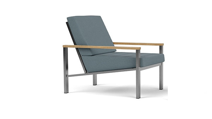 Barlow Tyrie Equinox Occasional Brushed Stainless Steel Club Lounge Chair with Cushions