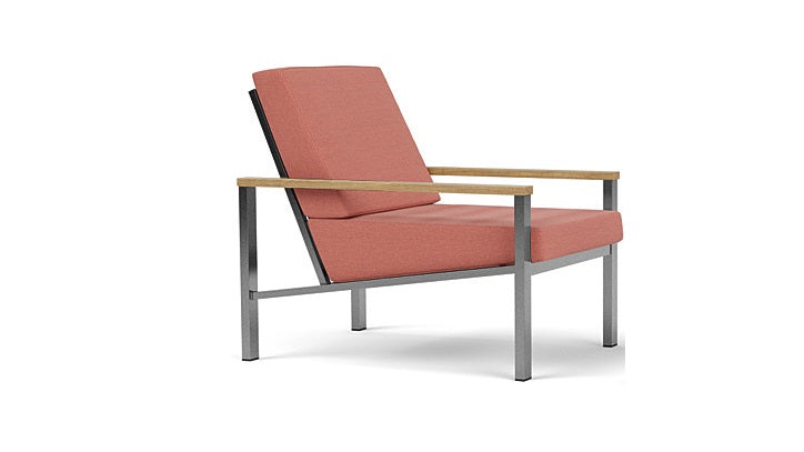 Barlow Tyrie Equinox Occasional Brushed Stainless Steel Club Lounge Chair with Cushions