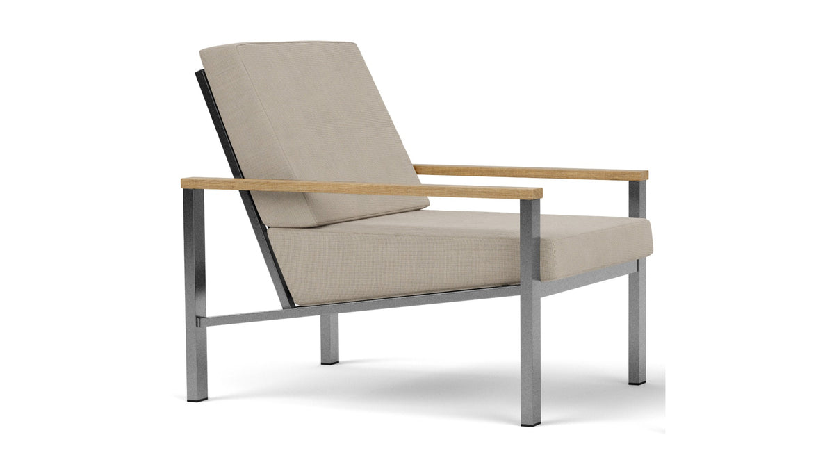 Barlow Tyrie Equinox Occasional Fauteuil Club lounge inox brossé avec coussins Stone 3988
