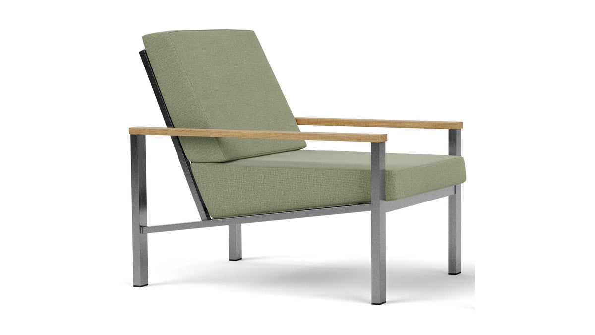 Barlow Tyrie Equinox Occasional Fauteuil Club lounge inox brossé avec coussins Canvas Almond 3983