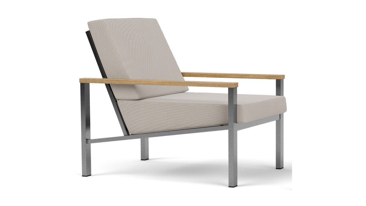 Barlow Tyrie Equinox Occasional Fauteuil Club lounge inox brossé avec coussins Chalk 10152