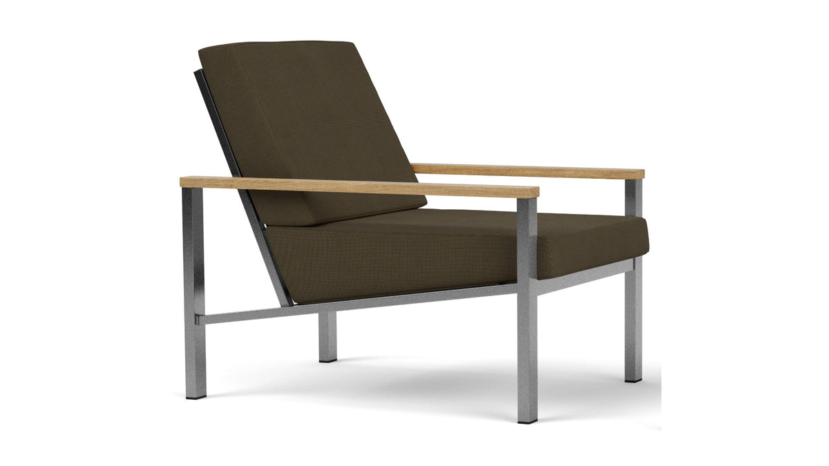 Barlow Tyrie Equinox Occasional Fauteuil Club lounge inox brossé avec coussins Charcoal 3705