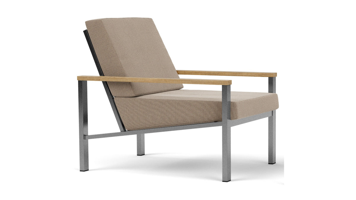 Barlow Tyrie Equinox Occasional Fauteuil Club lounge inox brossé avec coussins Taupe 3729