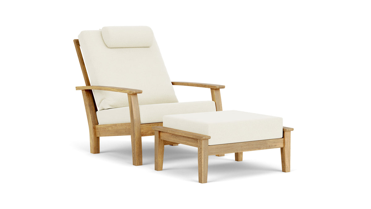 Barlow Tyrie Haven Repose-pieds Pouf Ottoman avec coussin Natural 5404