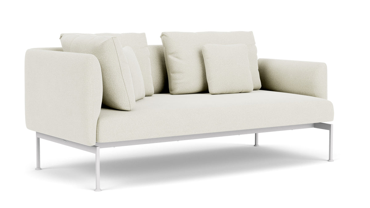 Barlow Tyrie Layout Deep Seating Double Corner Seat + Low Arm - avec coussins Armature Arctic White Marble 3966