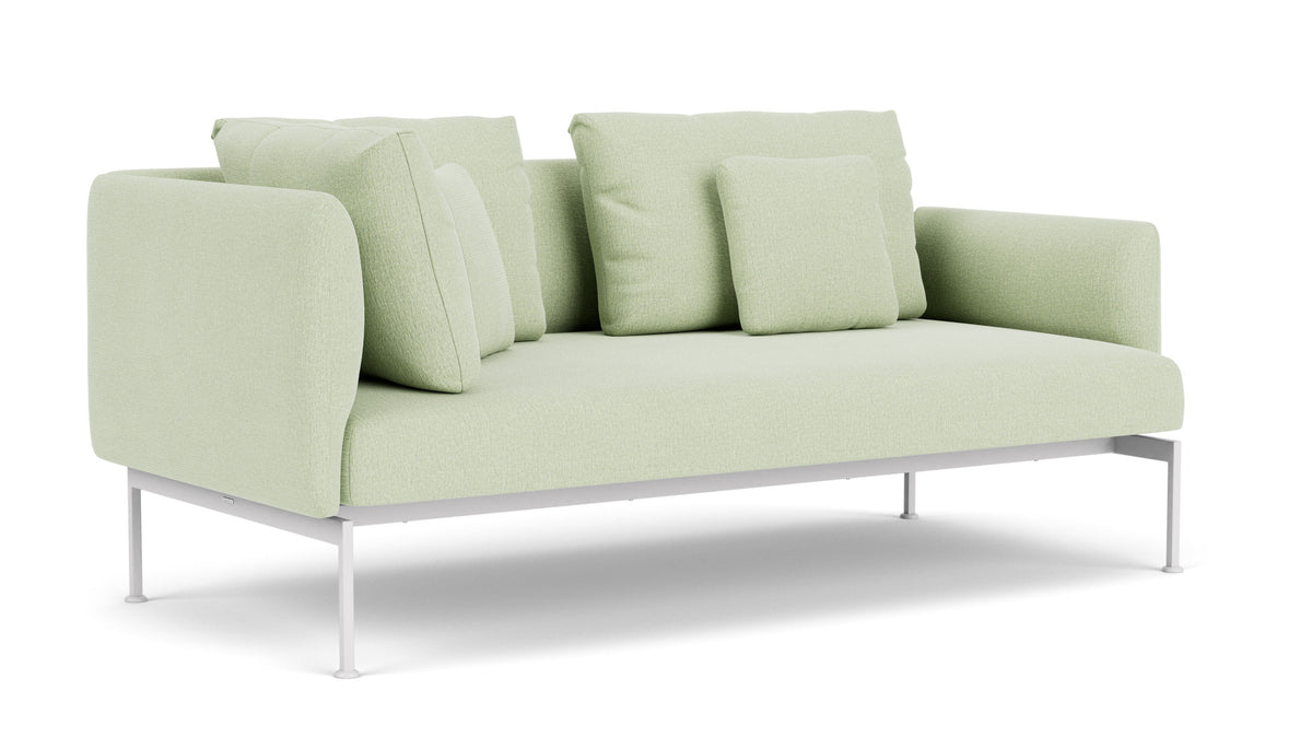 Barlow Tyrie Layout Deep Seating Double Corner Seat + Low Arm - avec coussins Armature Arctic White Mint 3967
