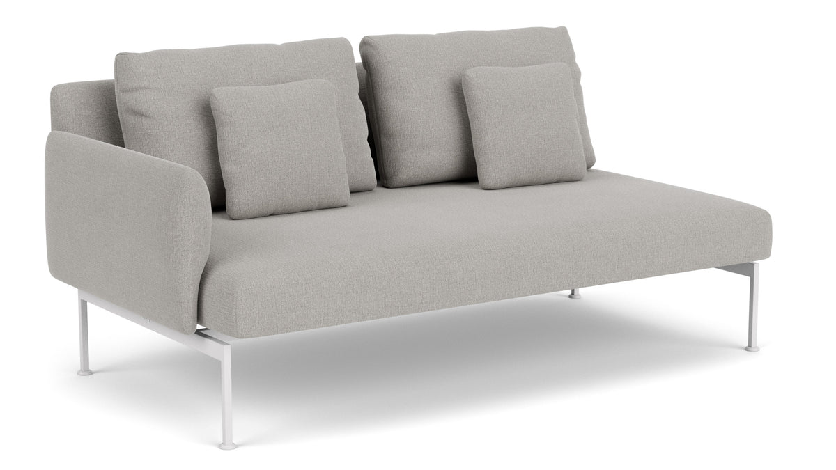 Barlow Tyrie Layout Deep Seating Double Seat - One Arm - avec coussins Armature Arctic White Lead Chine 3756