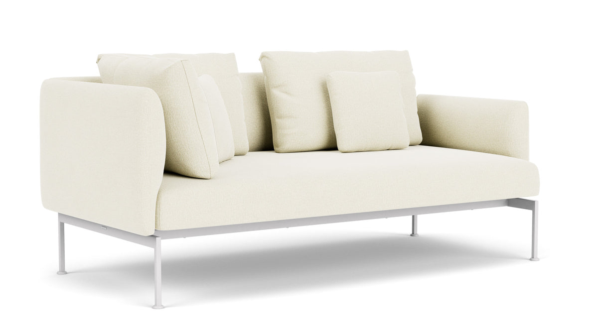 Barlow Tyrie Layout Deep Seating Double Corner Seat + Low Arm - avec coussins Armature Arctic White Natural 5404