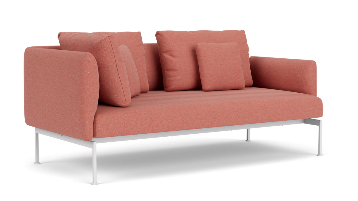 Barlow Tyrie Layout Deep Seating Double Corner Seat + Low Arm - avec coussins Armature Arctic White Natte Flamingo 10234