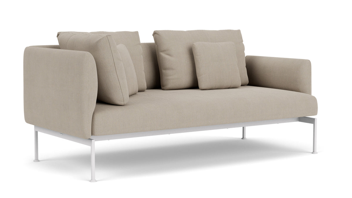 Barlow Tyrie Layout Deep Seating Double Corner Seat + Low Arm - avec coussins Armature Arctic White Stone 3988